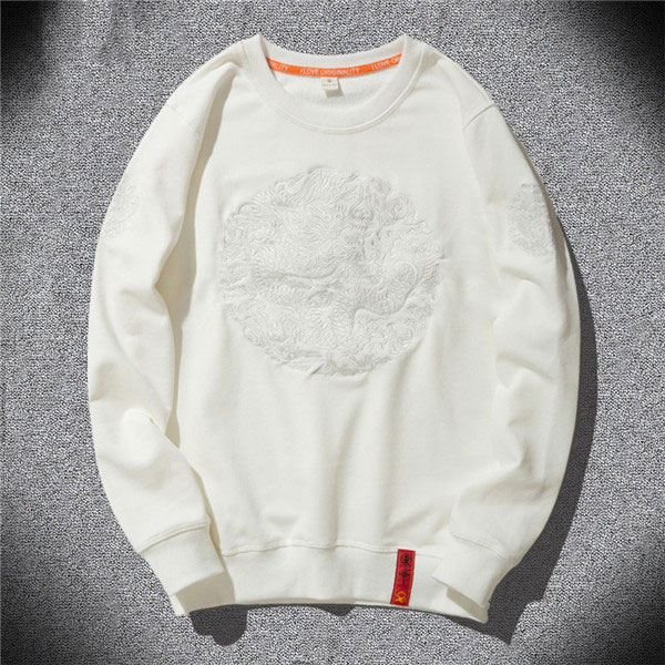 スウェット Tシャツ トレーナー 長袖 刺繍 メンズ カットソー トップス クルーネック プルオーバー ライトアウター オシャレ ルームウェア