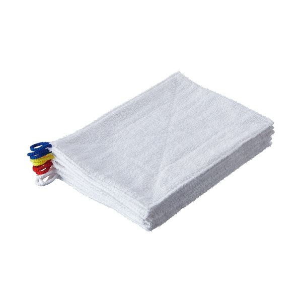 （まとめ） TANOSEEタオルぞうきん ひも付き ホワイト 1パック（10枚） (×5セット)