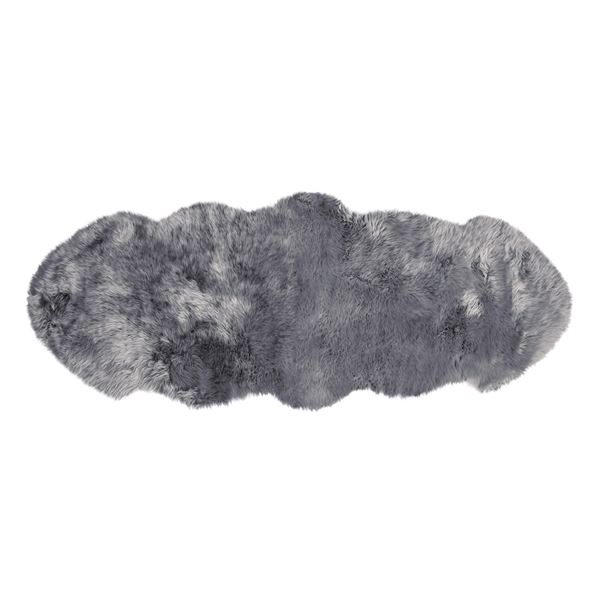 ムートンラグ 約55x160cm 2匹サイズ グレー 12,656円