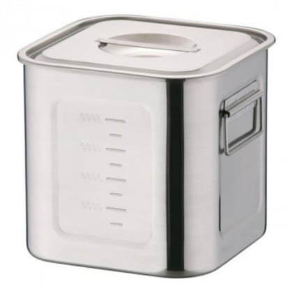 HACCP 18-8 深型角キッチンポット 19.5cm AHS3809