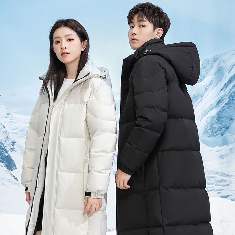 男女カップル向けドラマダウンジャケットのハイバージョン膝丈ロング学生服冬用フード付き厚手ジャケット 5,630円
