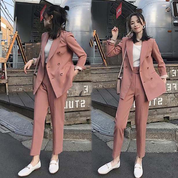 スーツレディースビジネススーツ就活面接出張女性用可愛いセットlアップパンツスーツ2点セットジャケットパンツ面接オフィスOLスーツセットレディーススーツ就職活動カジュアルスーツリクルートスーツ洗えるフォ