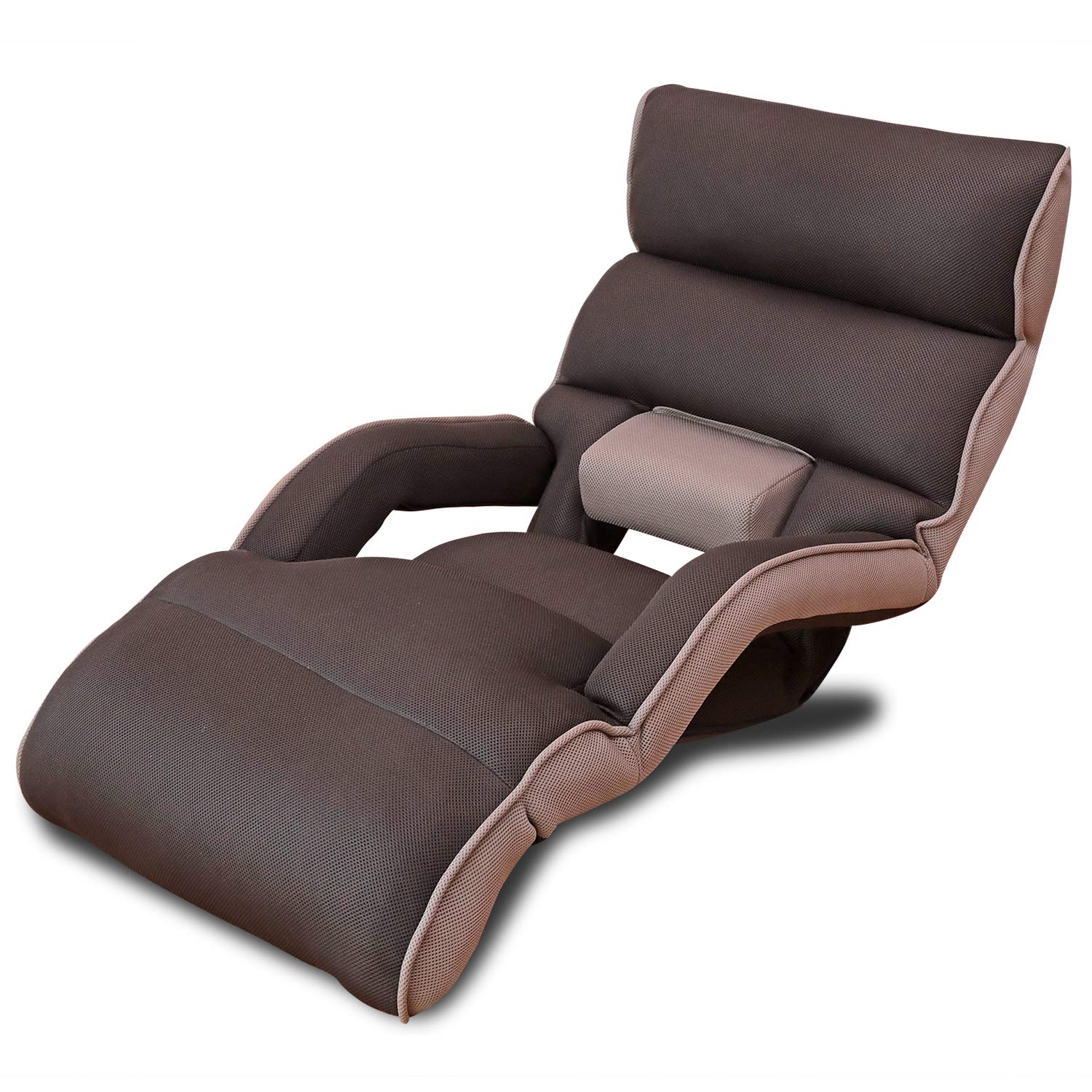 腰の神様がくれた座椅子 第3弾 全身寛げるロングタイプ (ネイビー/リクライニング / 14段階) 座椅子 ひじ掛け付き (ZMLX1-アロー)