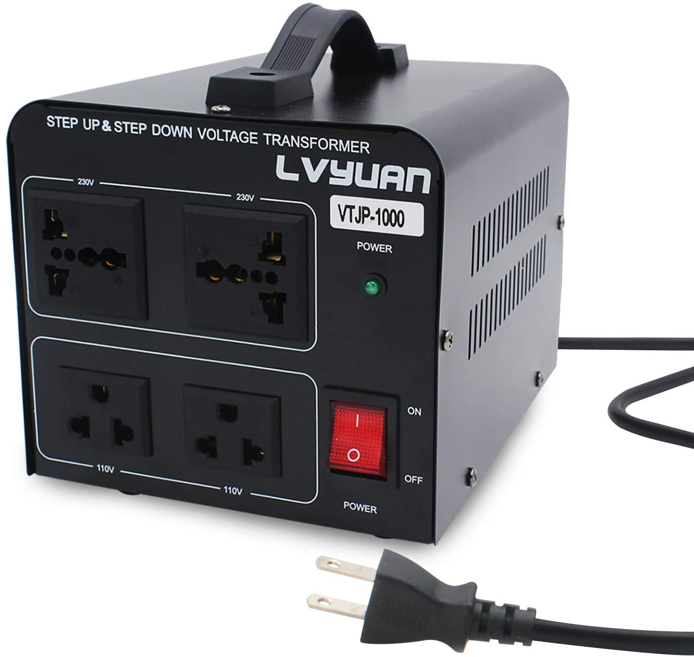 アップトランス ダウントランス 1000W 海外国内両用型変圧器 降圧/昇圧兼用型ポータブルトランス