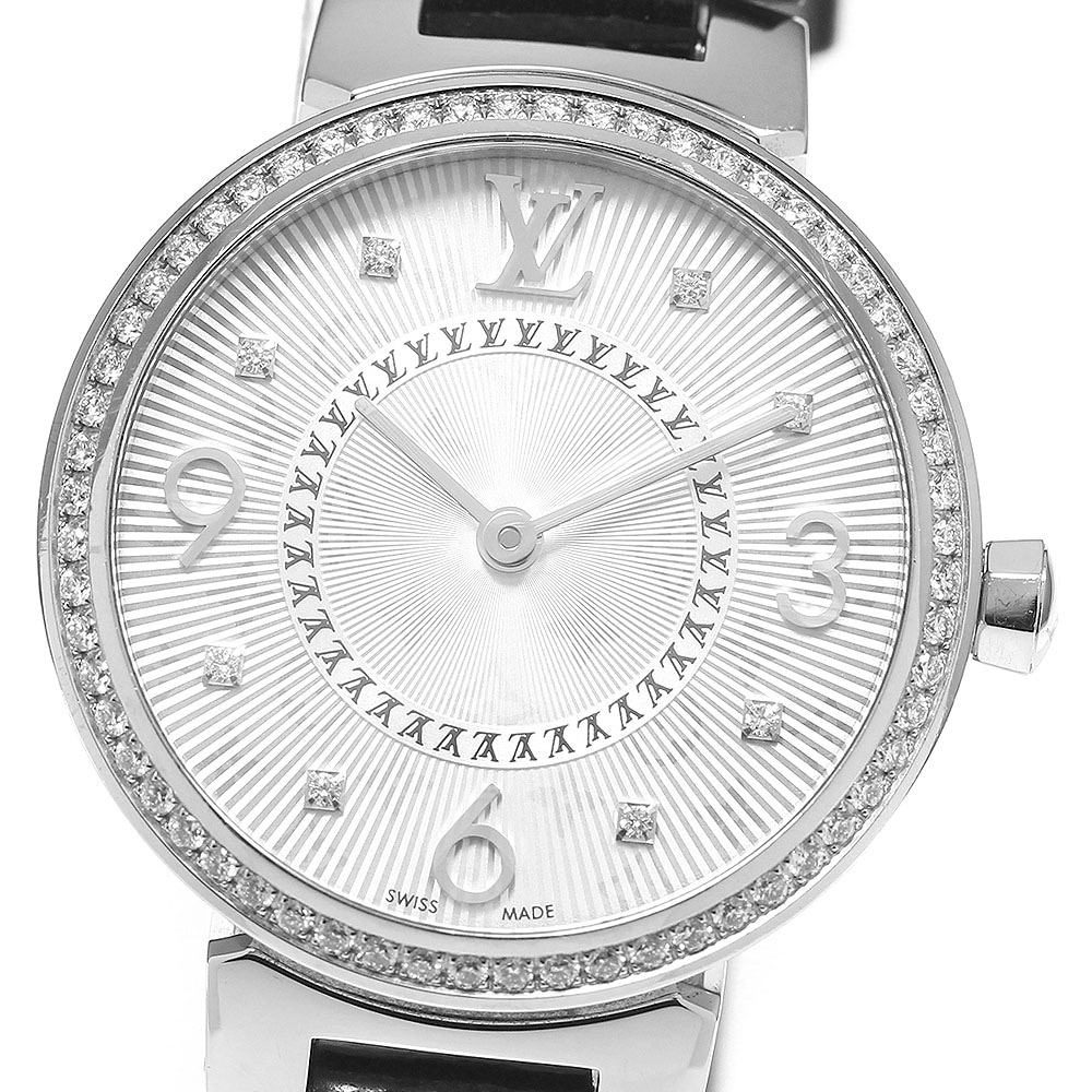 ルイヴィトン LOUIS VUITTON Q12MF タンブール モノグラム ダイヤベゼル 8Pダイヤ クォーツ レディース 良品 _802193【中古】 210,800円