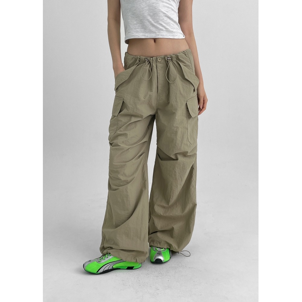 ブラックアップレモンナイロンツーウェイカーゴパンツ