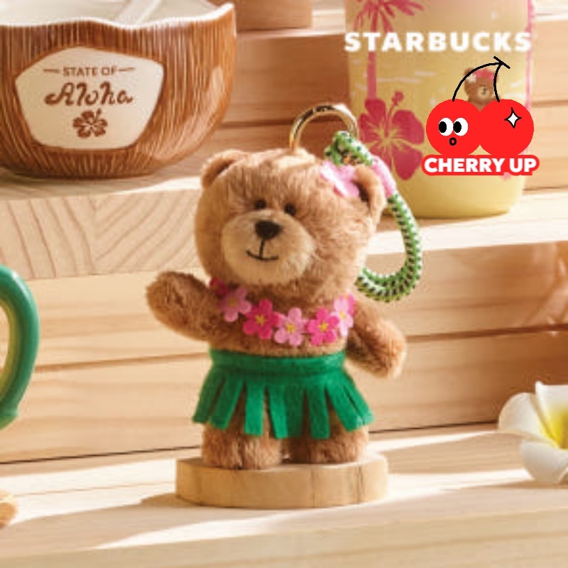 【新商品】【NEW】アロハ ベアリスタ キーチェーン スタバ グッズ ぬいぐるみ キーリング バッグチャーム ギフト 人気限定 ハワイベア かわいい アクセサリー プレゼント 韓国限定 コレクション