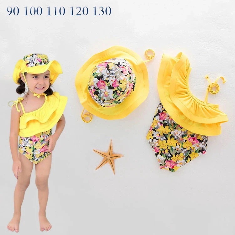 女の子 水着 ワンピース キッズ キャンプ付き みずぎ オールインワン 子ども 水着 2点 ガールズ 水着 ワンピース 子ども ワンピース ドット柄 子供 水着 可愛い 水着 スイムウェア 90c