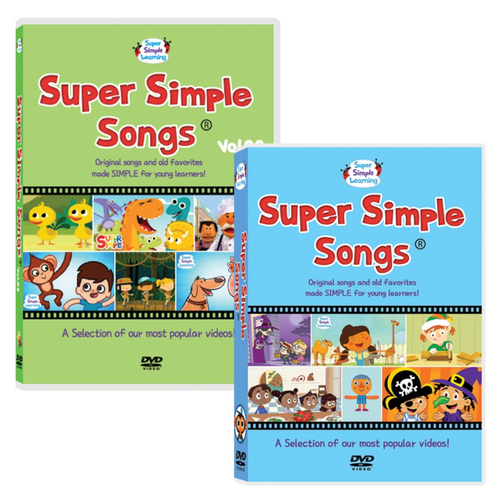 スーパーシンプルソング1集+ 2集幼児英語7DVD + MP3CD 10種セット