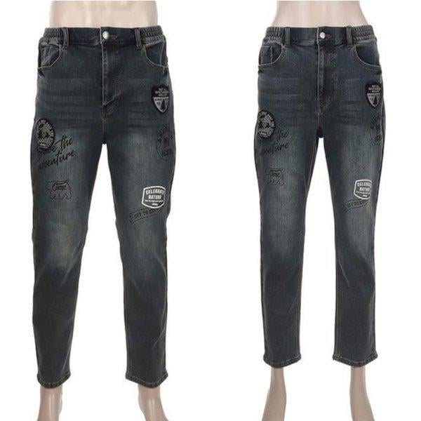 ()共用ワッペンプリントバギーデニムパンツ(JQ4DPU742)