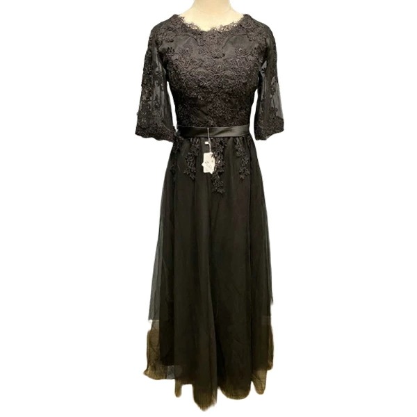 M ロングドレス 演奏会 黒 袖付き 大人 ピアノ 発表会 パーティードレス コーラス 衣装 フォーマル 結婚式 母親 ステージ 30代 40代 50代 お呼ばれ da451s1c6kc/代引不可