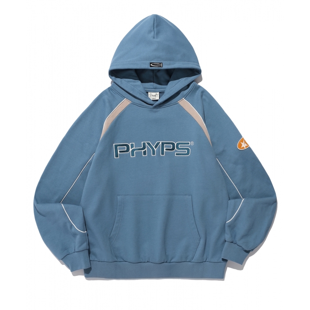体育科 PHYPS パイピング モーターサイクル パーカー VTG ブルー