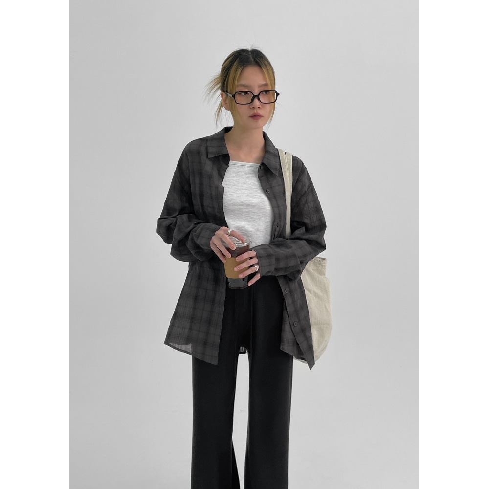 ブラックアップ [MADE] アイレ チェックシャツ ルーズフィット