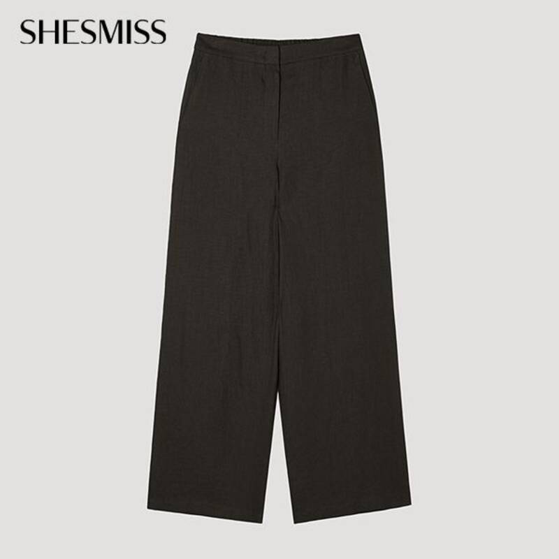 ホワイトバンディング リネン ワイドパンツ_SWWSLP22130_DW