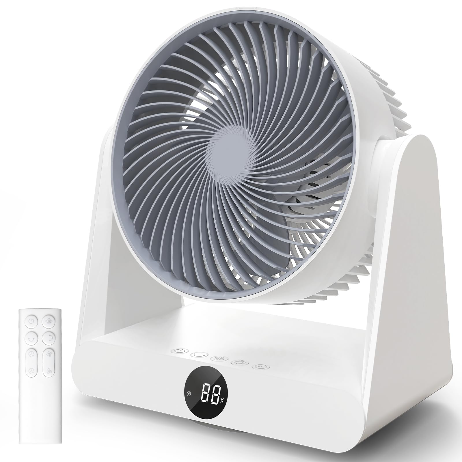 Imspace サーキュレーター 扇風機 静音 360度首振り 猛暑対策 節電対策 DCモーター 25畳対応 卓上 小型 コードレス 12000mAh大容量 アウトドア 車中泊 リモコン付き 12段階