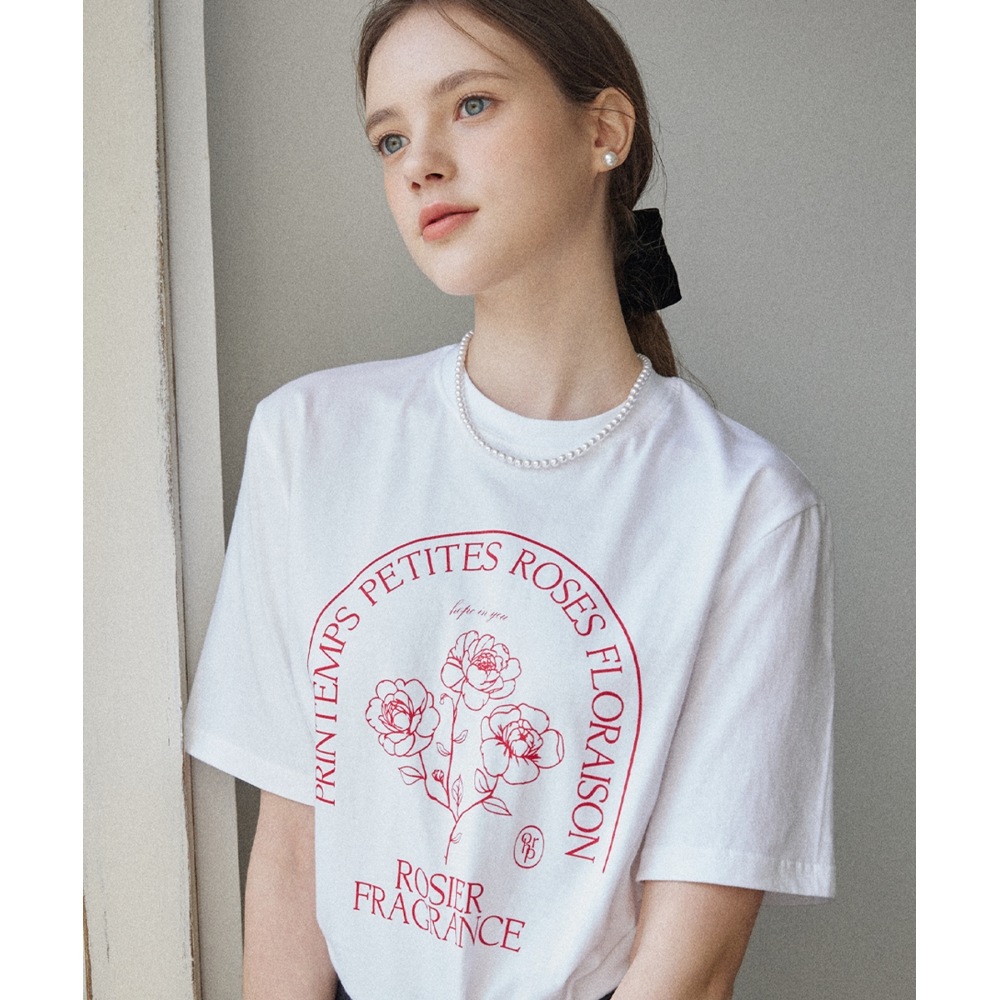 OURHOPE プチローズTシャツ - ホワイト 5,802円