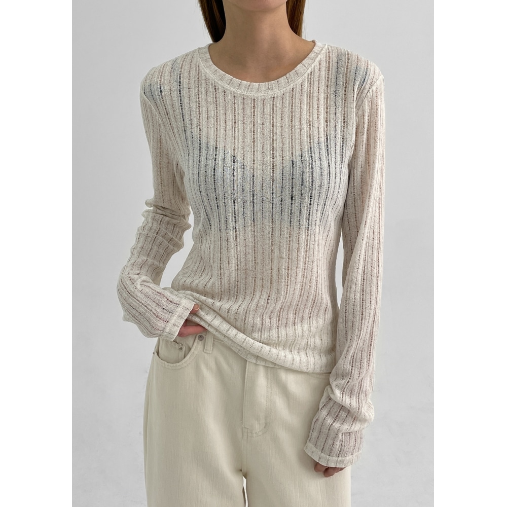 BLACK UP [MADE] グリーンルーズフィットリネンロングスリーブTシャツ