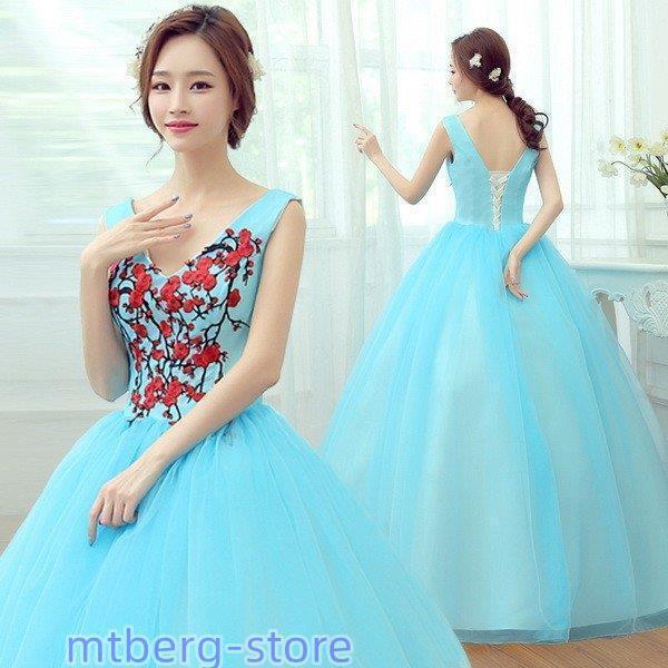 ドレスウェ可愛い花ウエドレスパイン舞台衣装エレ露背可愛い姫系 h2097