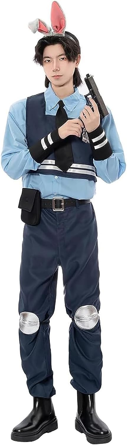 母の日ズートピア ジュディホップス風 Judy Hopps風 男 警察服 ワンピース コスプレ衣装 ウサギの警官服 ペアルック コスム 変身 仮装 変装 文化祭 学園祭 ハロウィン クリ 大人用 子供