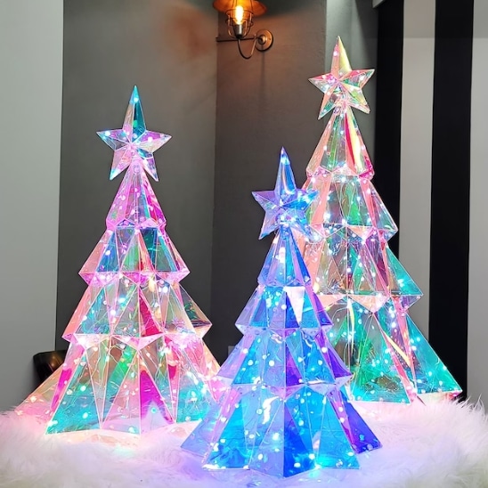 オーロラ ミニツリー クリスマス 装飾 小物 ホームパーティー プレゼント_3size