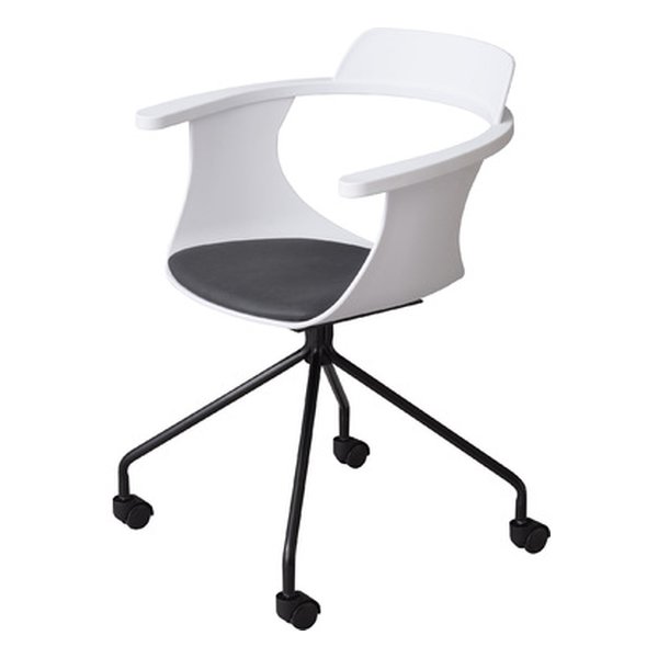 デスクチェア ホワイト 幅60×奥行き52×高さ79×座面高47cm PC-986WH