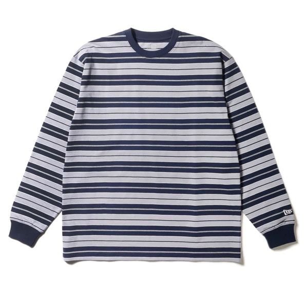 ニューエラ NEW ERA 長袖 オーバーサイズド コットン Tシャツ Multi Border ネイビー 14324699