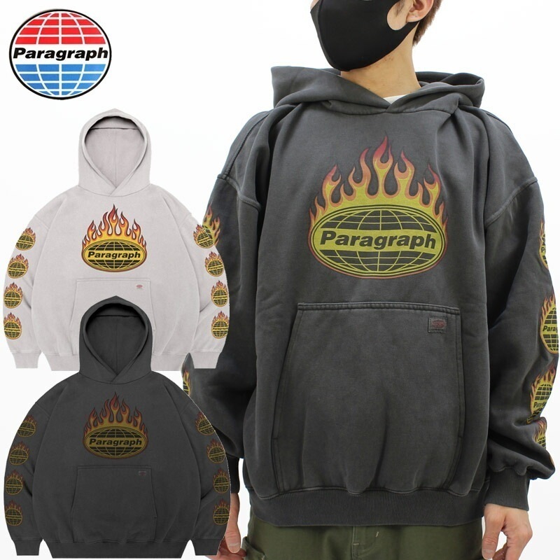 パラグラフ FIRE FRAME LOGO WASH HOODIE NO.08-054 ファイヤー フレーム ロゴ ウォッシュ フーディー パーカー メンズ レディース カットソー 14,520円