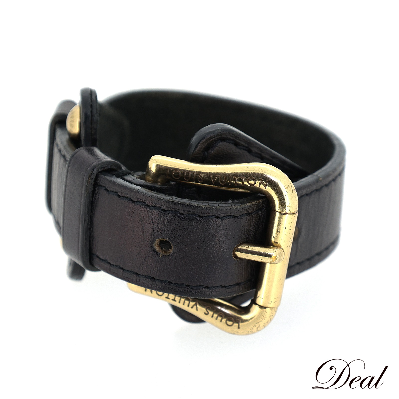 ルイ・ヴィトン ブラスレ テダGM M92480 ゴールド金具 バングル ブラック レディース ブレスレットLV