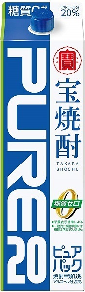【送料無料】【ケース販売】宝酒造 宝焼酎 ピュアパック 20度 1.8L6本【北海道沖縄県東北四国九州地方は必ず送料が掛かります】