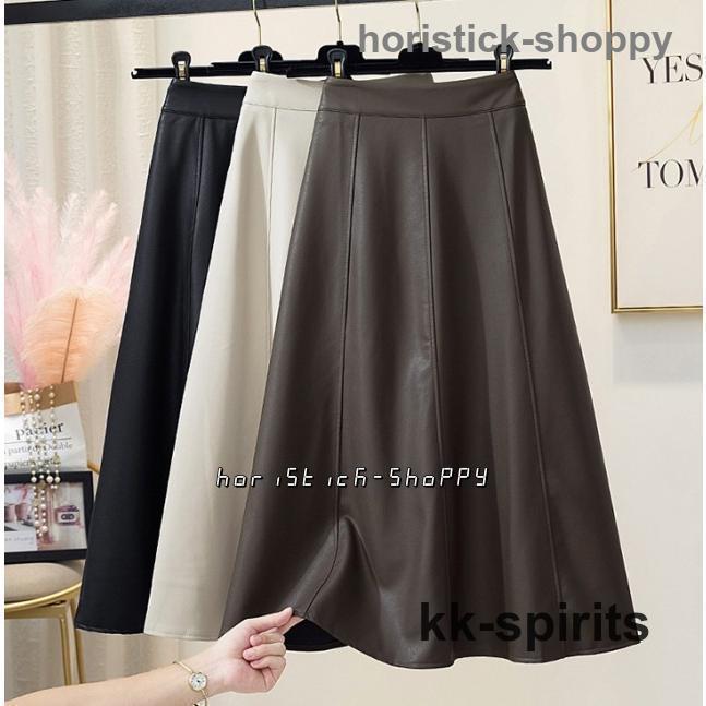 「新品」48h激安挑戦レザースカート ロング レディース ボトムス フェイクレザー スカート ロングスカート 秋冬 フレア Aライン ミモレ丈 大きいサイズ 韓国 秋 冬 黒 上品