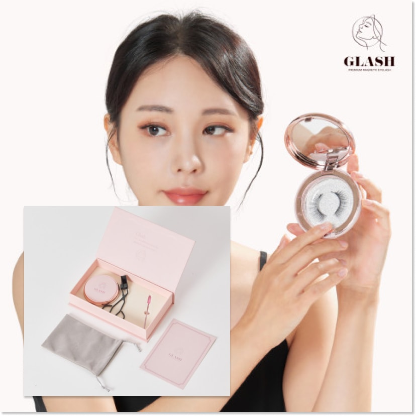 【韓国 GLASH 正規品】 マグネット つけまつげ / 再利用/接着剤不要/つけまつ毛/まつげ/韓国原糸100%天然ミンク毛/ PONY PICK /ナチュラまつげ/マグネット式つけまつ