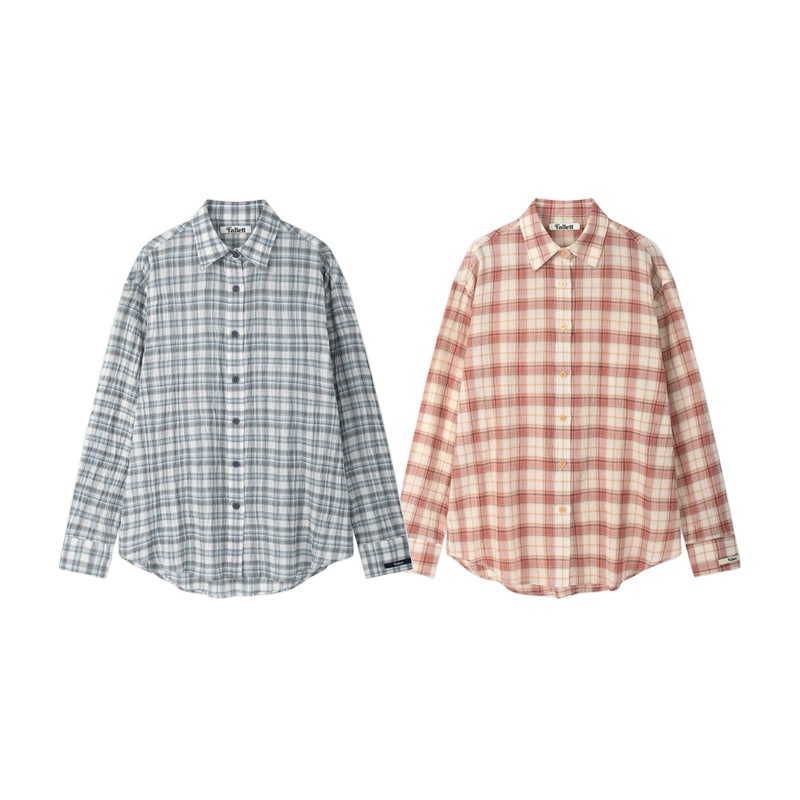 [BABYMONSTER アヒョン 着用] Tartan Check Shirt 韓国 アイドル 長袖 ギンガム レディース メンズ 大きいサイズ おしゃれ