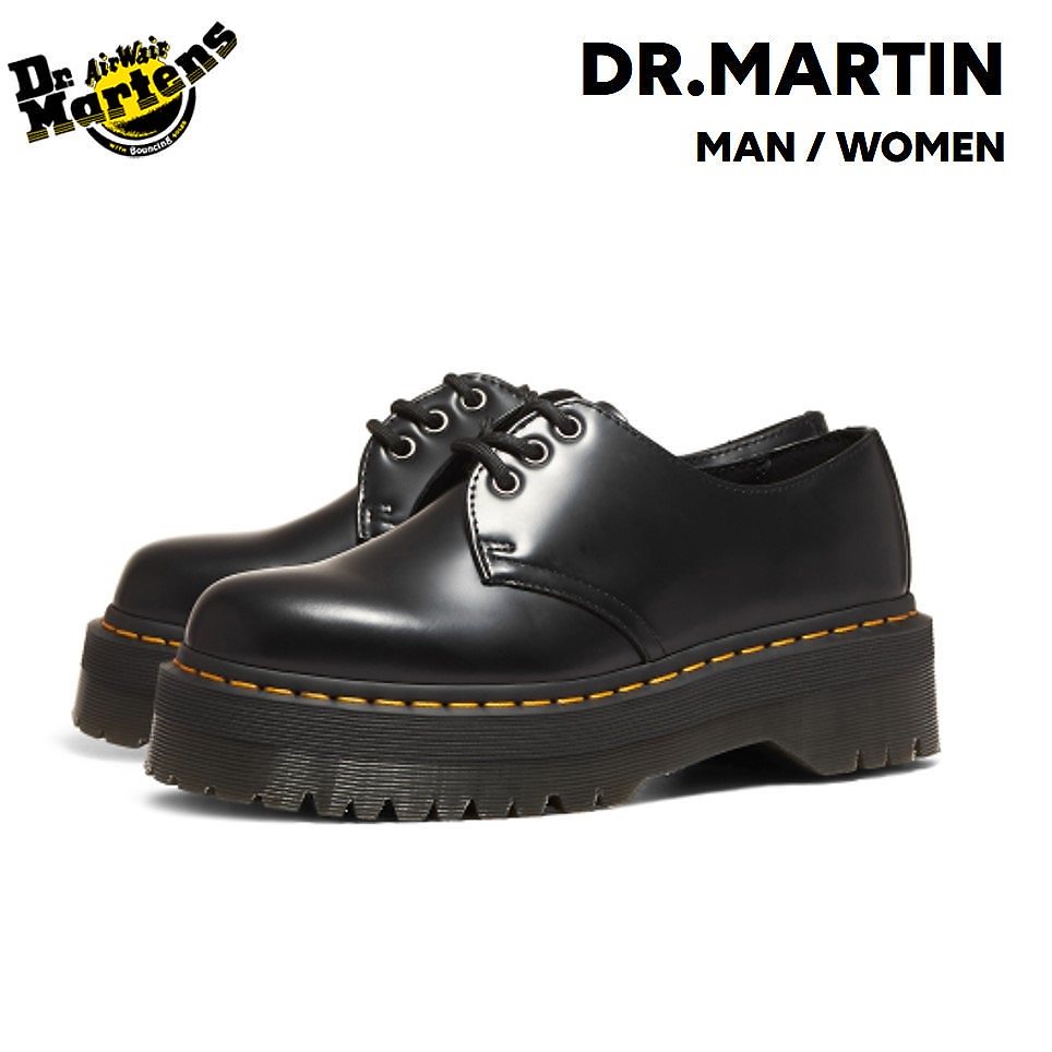 DR.MARTENS 1461 QUAD 3 ホール 厚底 シューズ ブラック 黒 25567001