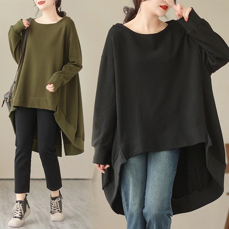 韓国ファッション イレギュラー トップス 新作 トップス 個性 レディース スウェット おしゃれ