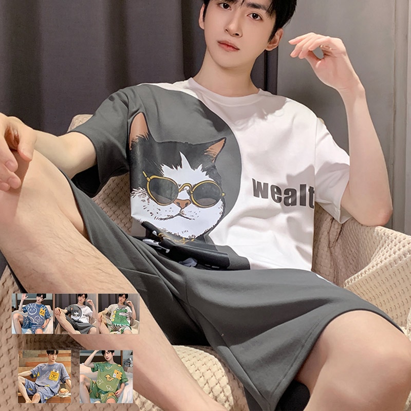 【即納】半袖 パジャマ メンズ 短パン 軽い薄手 涼感 寝巻き 大きいサイズ カジュアル セットアップ 部屋着 ゆったり ルームウェア ギフト プレゼント