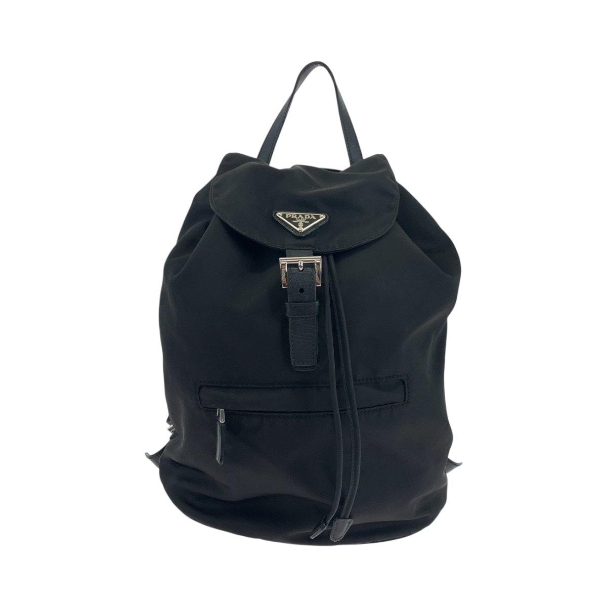 美品 テスート 三角ロゴプレート ブラック 黒 シルバー金具 ナイロン 1BZ032 リュックサック バックパック レディース 502774