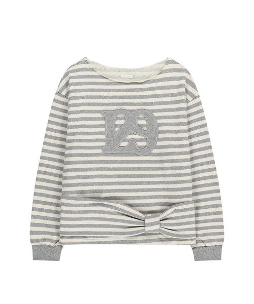 【ILLIGO】 129 STRIPE SWEATSHIRT IVORY MELANGE 正規品