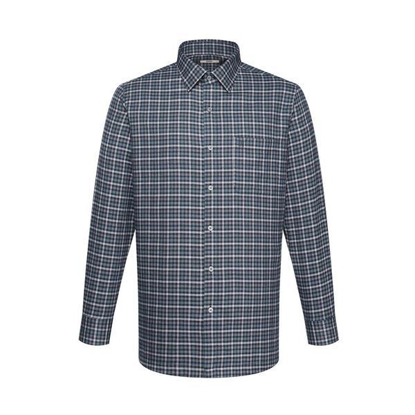 起毛ポリ混紡スモールチェックシャツ レギュラーフィット グリーン___DKW2SHCL118E1