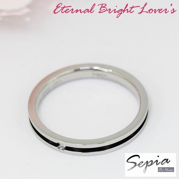 ピュア メッセージ　セピア　メンズ　レディース ダイヤモンド ステンレス 316L リング 指輪 PURE MESSAGE SEPIA PMS-022 金属アレルギー対応