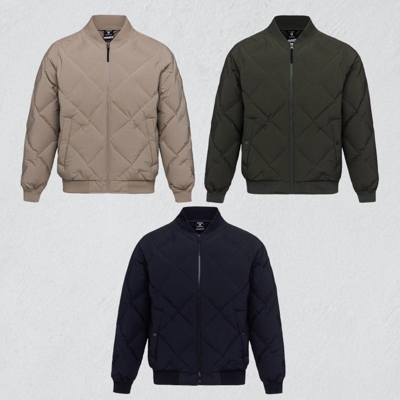 25年 F/W 新商品 重量級ミドルダウンジャケット 男性 ダイヤモンドチューブ ブルゾン ダウンジャケット1 ( 1BYPAWU022 )