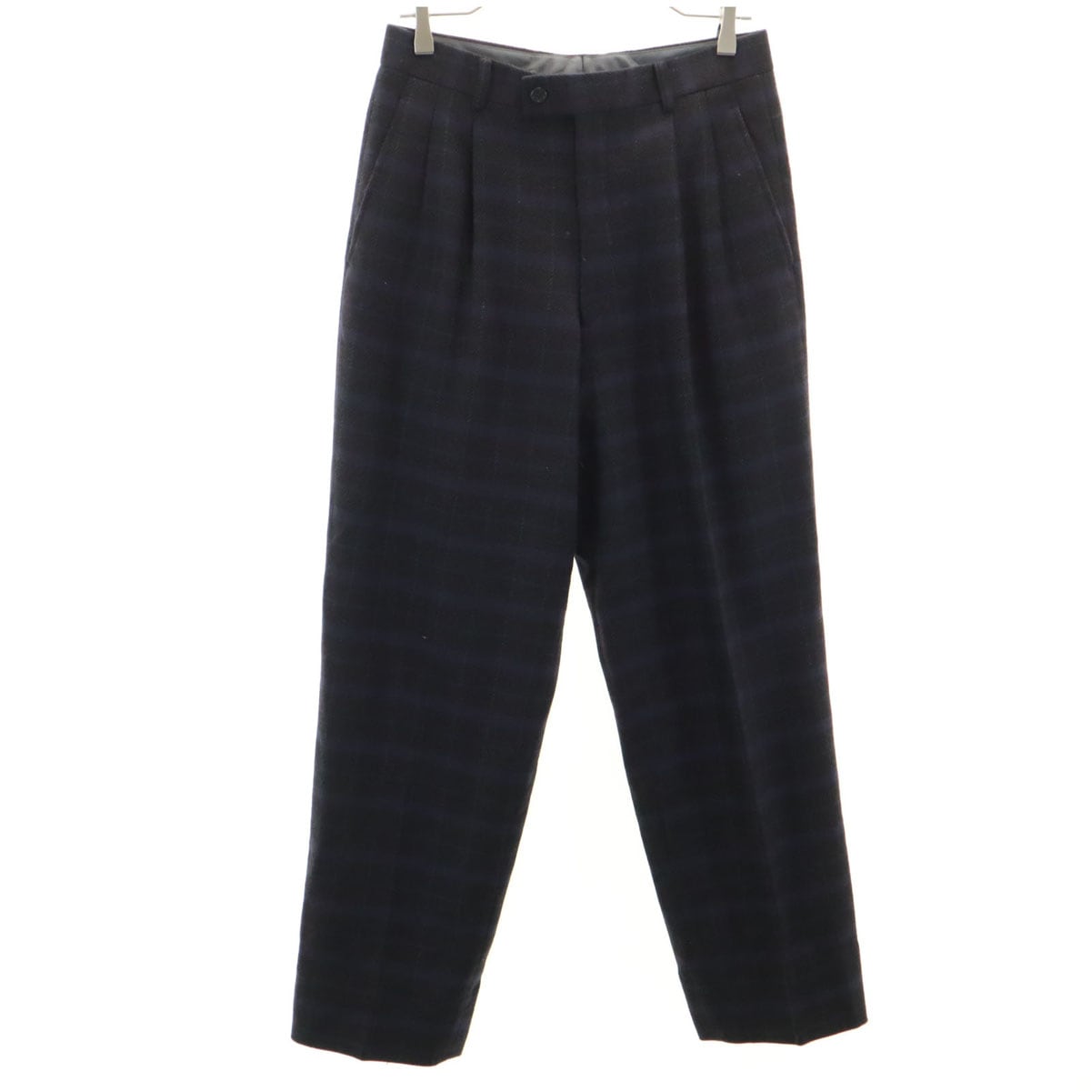 Christian Dior MONSIEUR クリスチャンディオール ムッシュ 90s オールド チェック ウールパンツ 76 ネイビー系 メンズ 古着