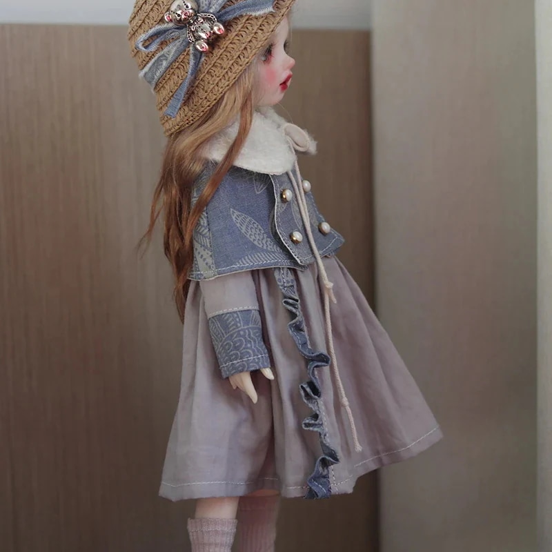 BJDドール用衣装セット ドール 服 1/4 1/6 エレガントドレス 帽子 マント 幼SD/MSDサイズ球体関節人形用