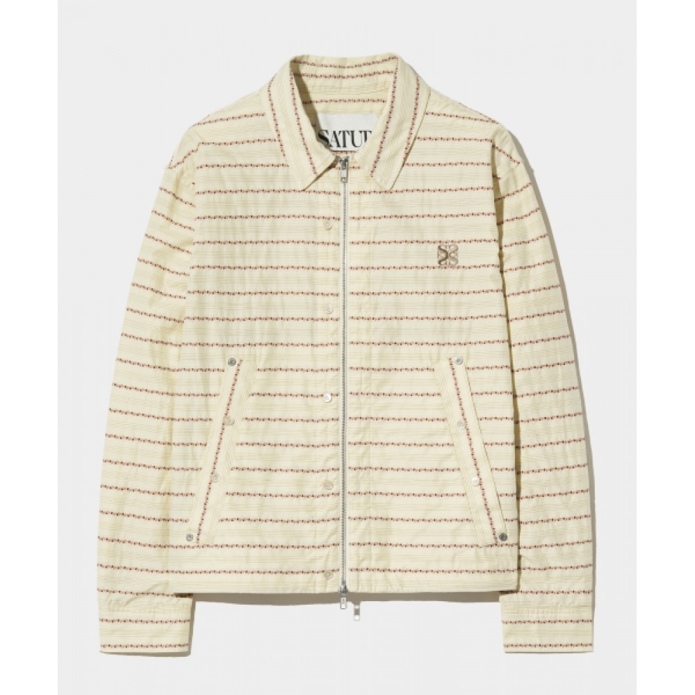 SATUR ボーンマスコットンシャツジャケットオーガニックベージュ