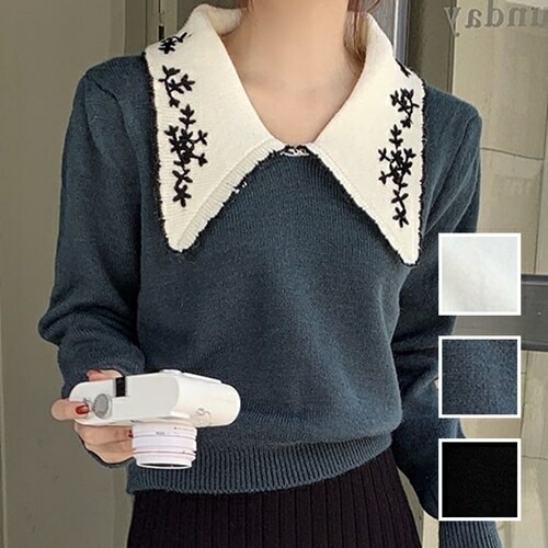 ニット セーター 韓国 ファッション レディース 春 秋 冬 カジュアル お取り寄せ PTXP292 オルチャン コーデ シンプル 定番 セレカジ 20代 30代 40代 2024 ビッグカラー リ 6,321円