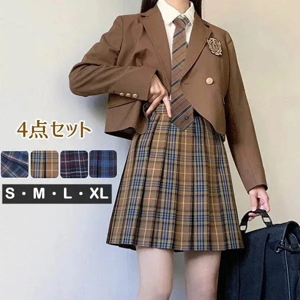 卒業式スーツ 女の子 4点セット プリーツスカート 大きいサイズ レンタル ネクタイ 子供服 ゆったりサイズ フォーマルスーツ 女児 ジュニアスーツ 子供スーツ 小学生 卒業式服 結婚式 お受験 発表