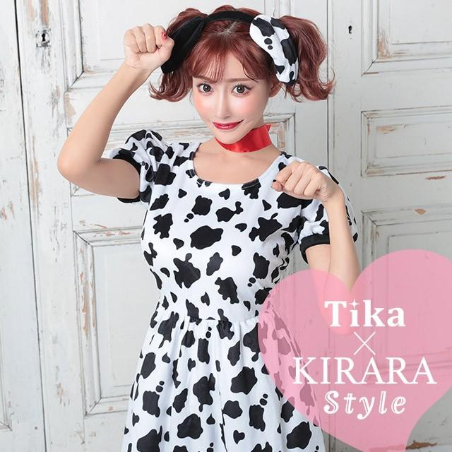 即日発送 コスプレ 衣装 3点 ダルメシアン コスチュームセット ハロウィン レディース