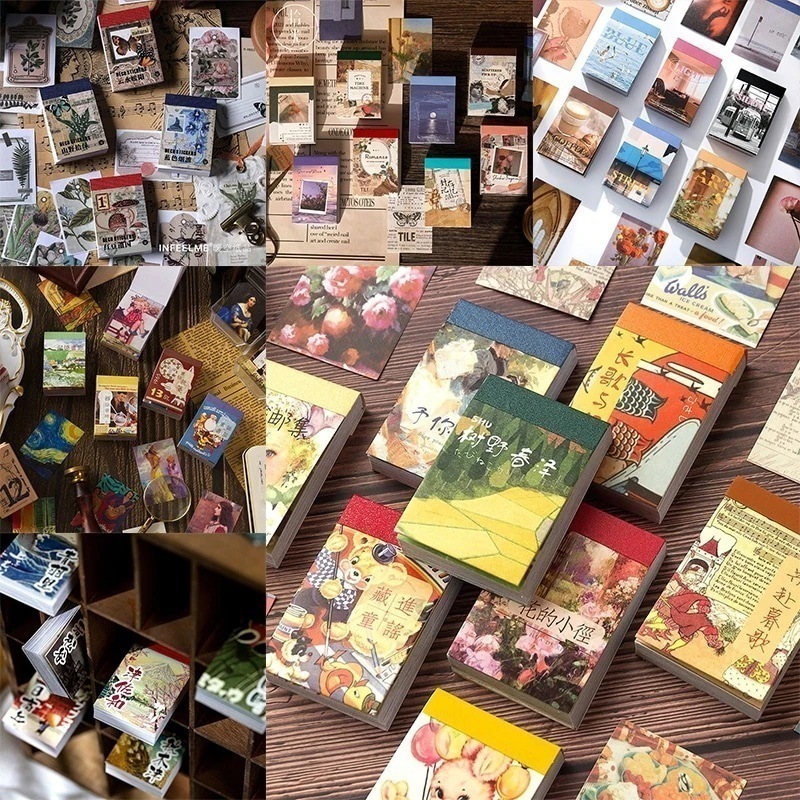 1つ買うと12つ無料豆本 福袋 点 60+種類ランダム レトロ 和風 豆本 シール　ステッカー　デコ コラージュ素材　フォトシール　インスタ風44 25,406円