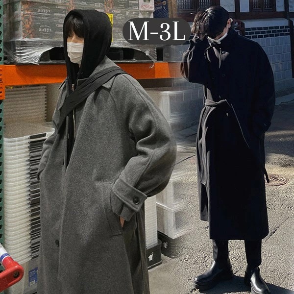 チェスターコート ジャケット ロング丈コート ビジネス フォーマル メンズ アウター 男性 秋冬コート メンズコート 手厚い 大きいサイズ 冬服 ブラック 無地 20代 30代 40代 bg076ze 10,246円