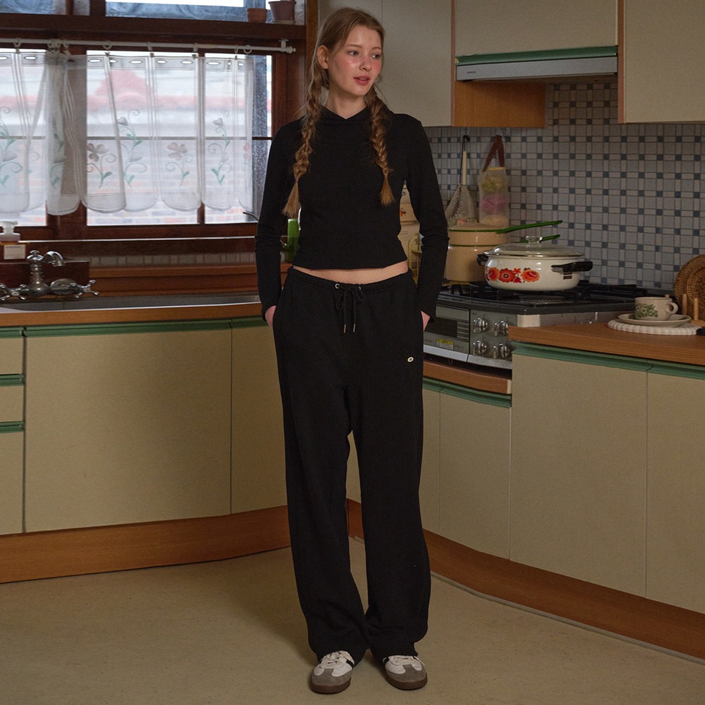 Lossy Stitch Cotton Pants [Black]