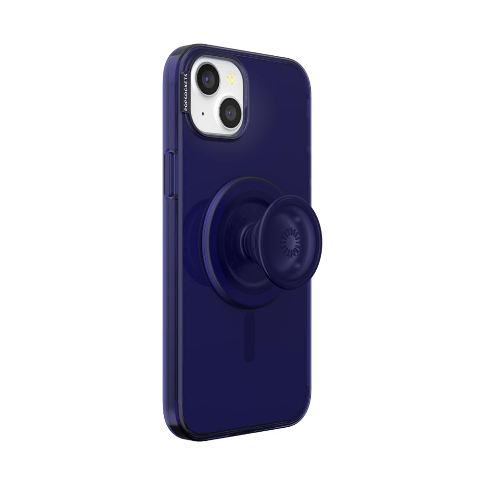 PopSockets iPhone用ケースMagSafe対応iPhone 13 Pro用スマホケースグリップ別売りワイヤレス充電対応 - iPhone (Navy iPhone 15 Plu
